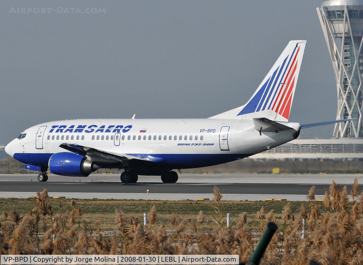 VP-BPD, 1991 Boeing 737-5K5 C/N 25062, Aligned on RWY 25L for take off.