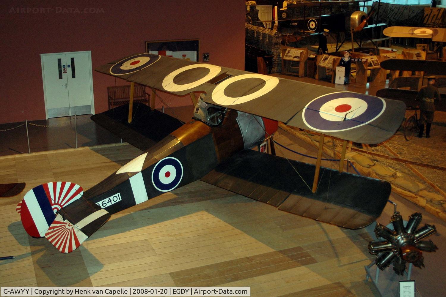 G-AWYY, 1969 Slingsby Sopwith F-1 Camel Replica C/N 1701, Camel replica, now preserved in Fleet Air Arm Museum as B6401.