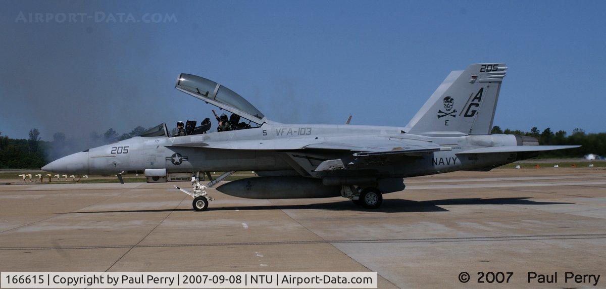 166615, Boeing F/A-18F Super Hornet C/N F108, Busy girl...she had some mission marks under her canopy
