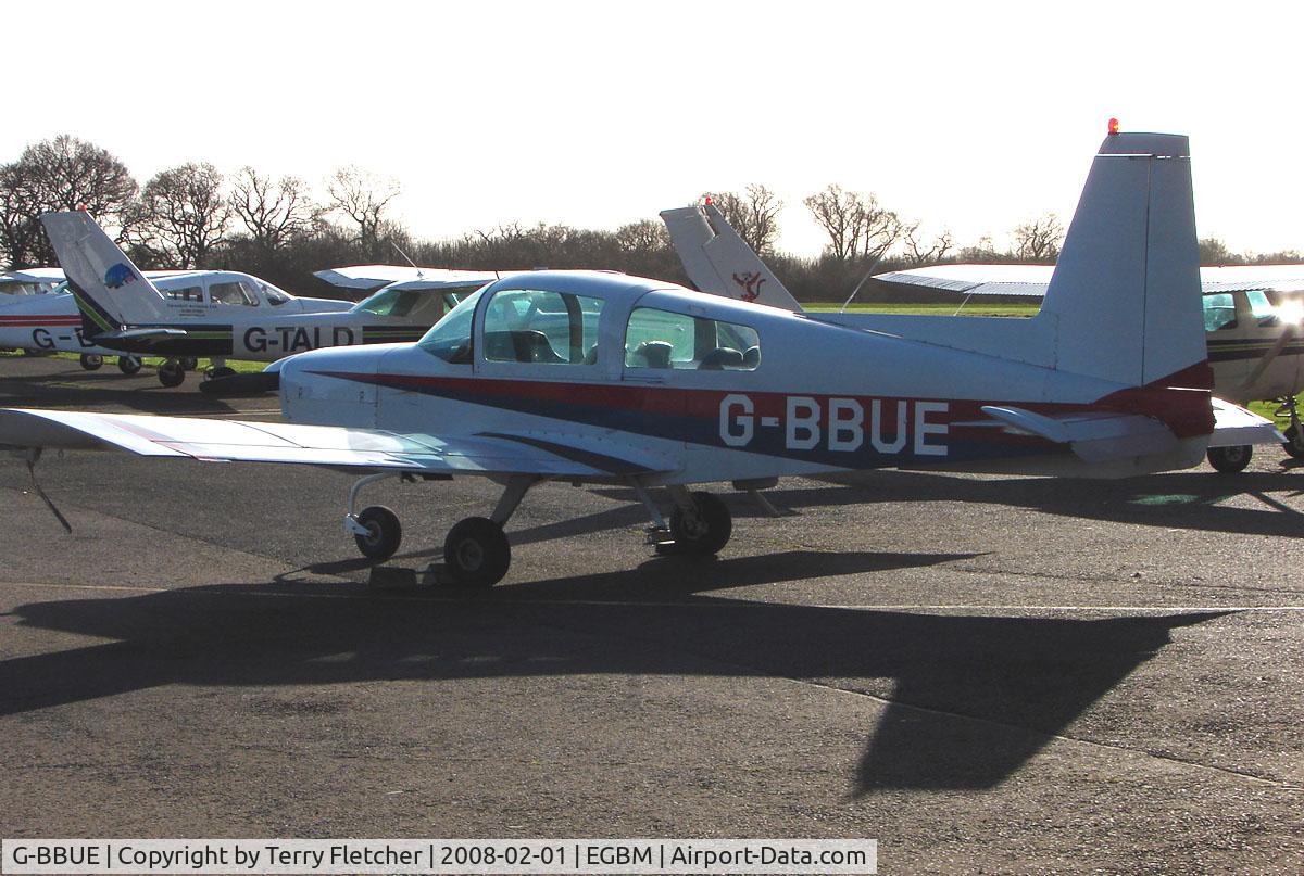 G-BBUE, 1973 Grumman American AA-5 Traveler C/N AA5-0479, Grumman AA-5 at Tatenhill in Feb 2008