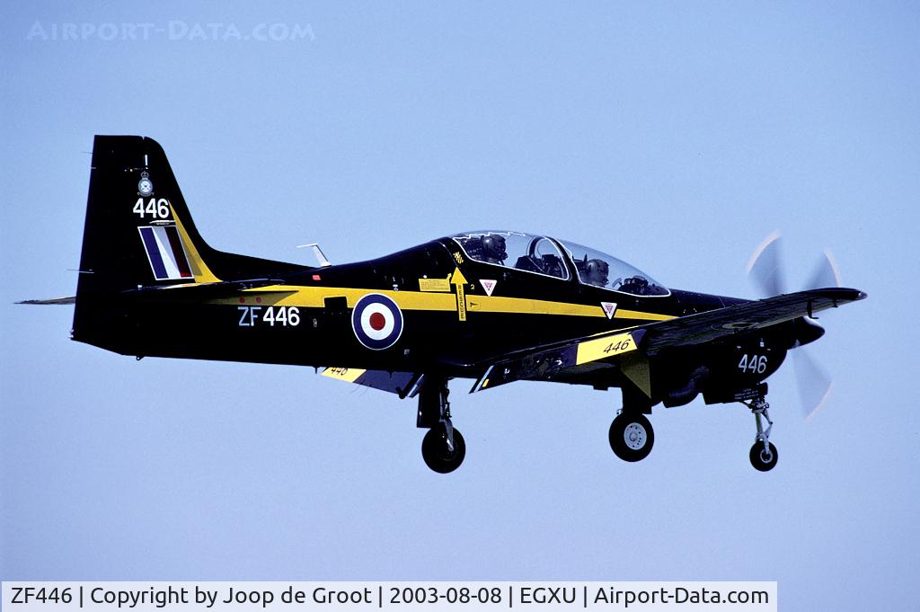 ZF446, 1992 Short S-312 Tucano T1 C/N S139/T110, Landing at its home base.