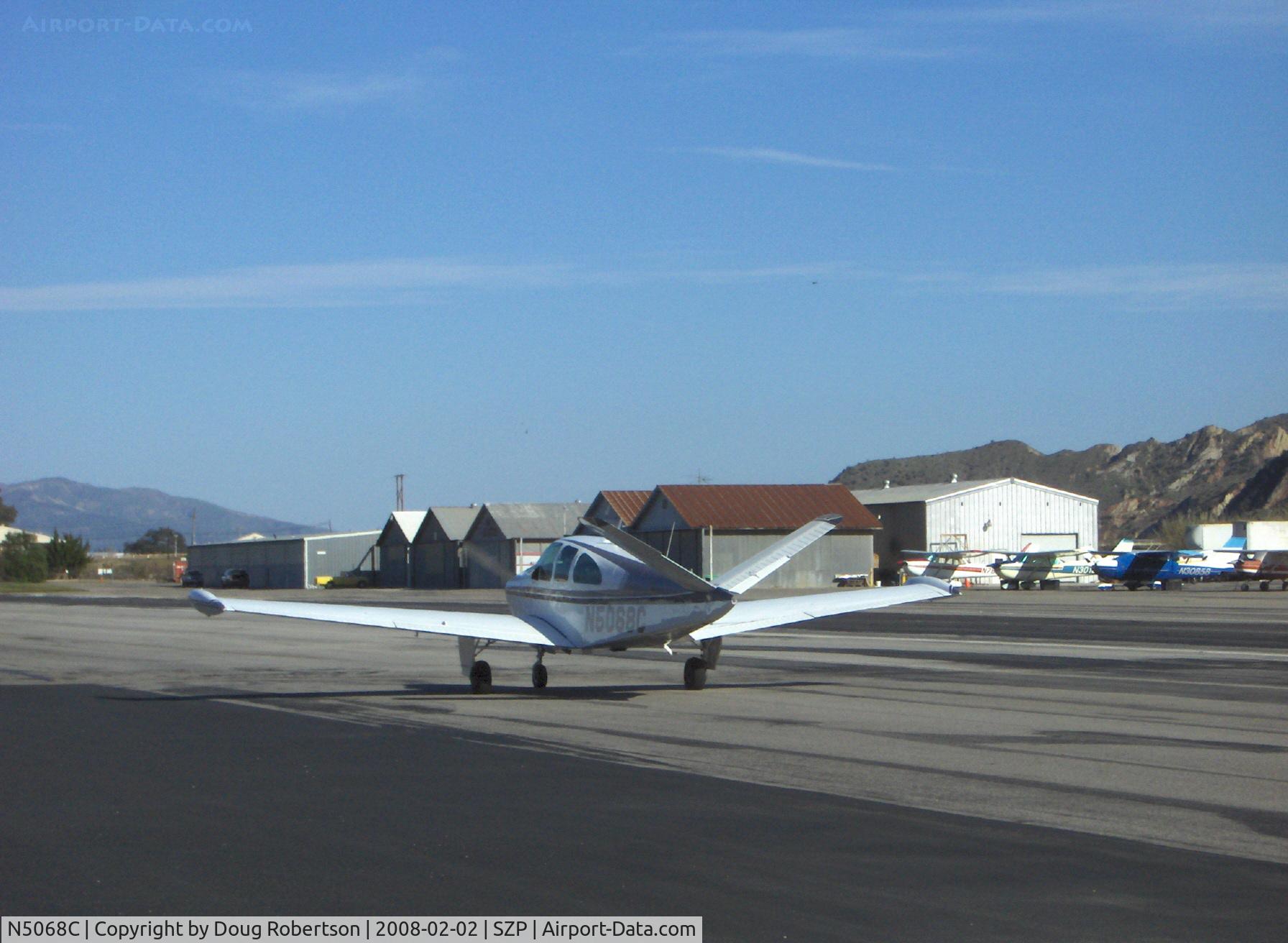 N5068C, 1950 Beech B35 Bonanza C/N D-2330, 1950 Beech B35 BONANZA, Continental E-185-8 196 Hp for one minute @2,450 rpm, taxi to Rwy 22