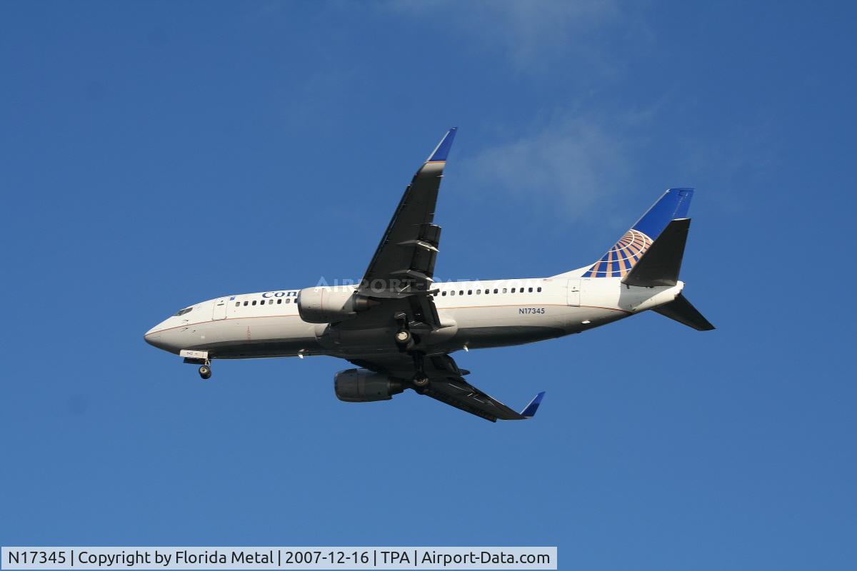 N17345, 1987 Boeing 737-3TO C/N 23583, Continental