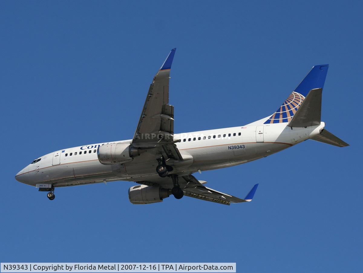 N39343, 1987 Boeing 737-3TO C/N 23581, Continental