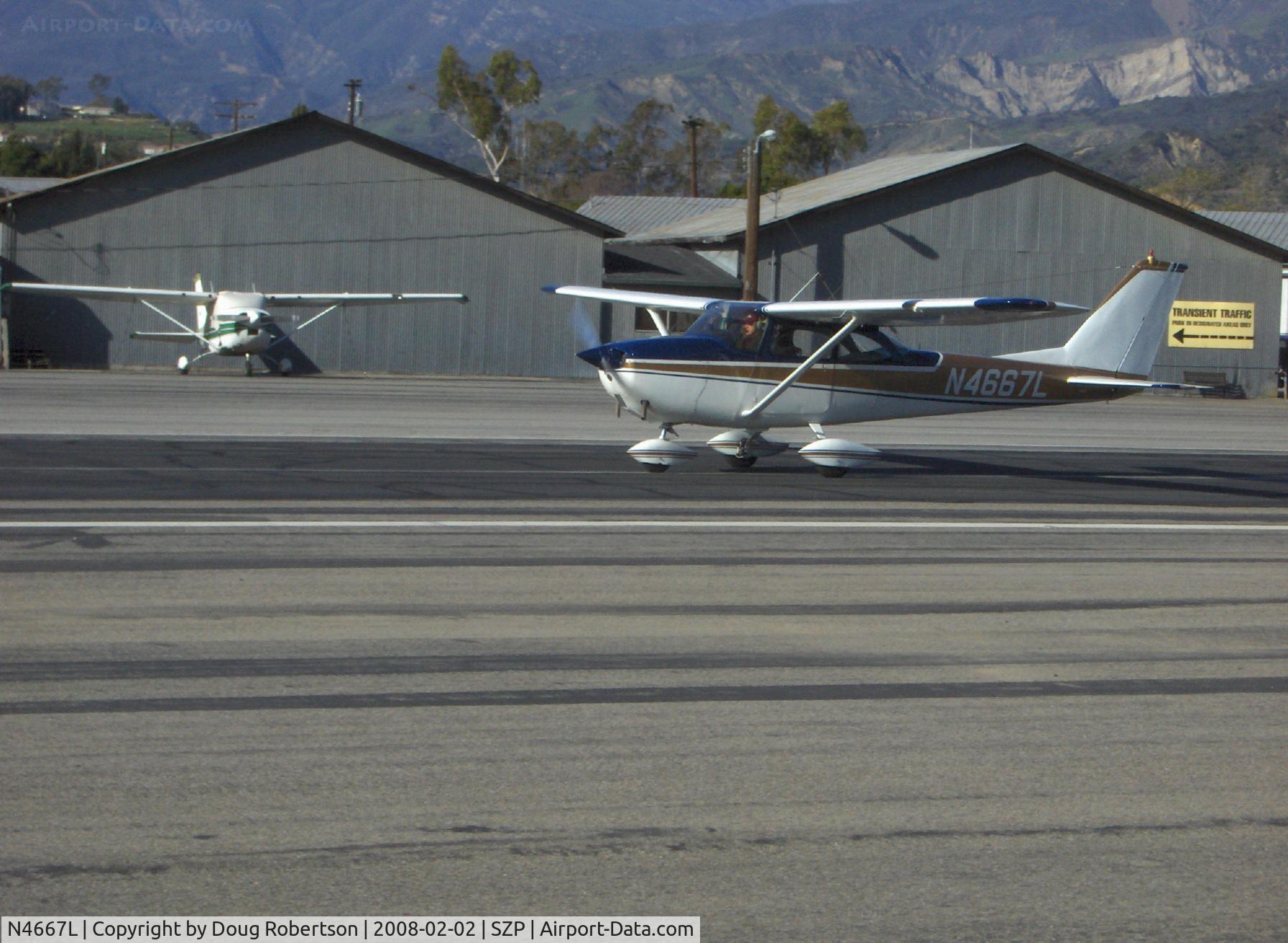 N4667L, 1966 Cessna 172G C/N 17254662, 1966 Cessna 172G, Continental O-300 145 Hp, landing roll Rwy 22