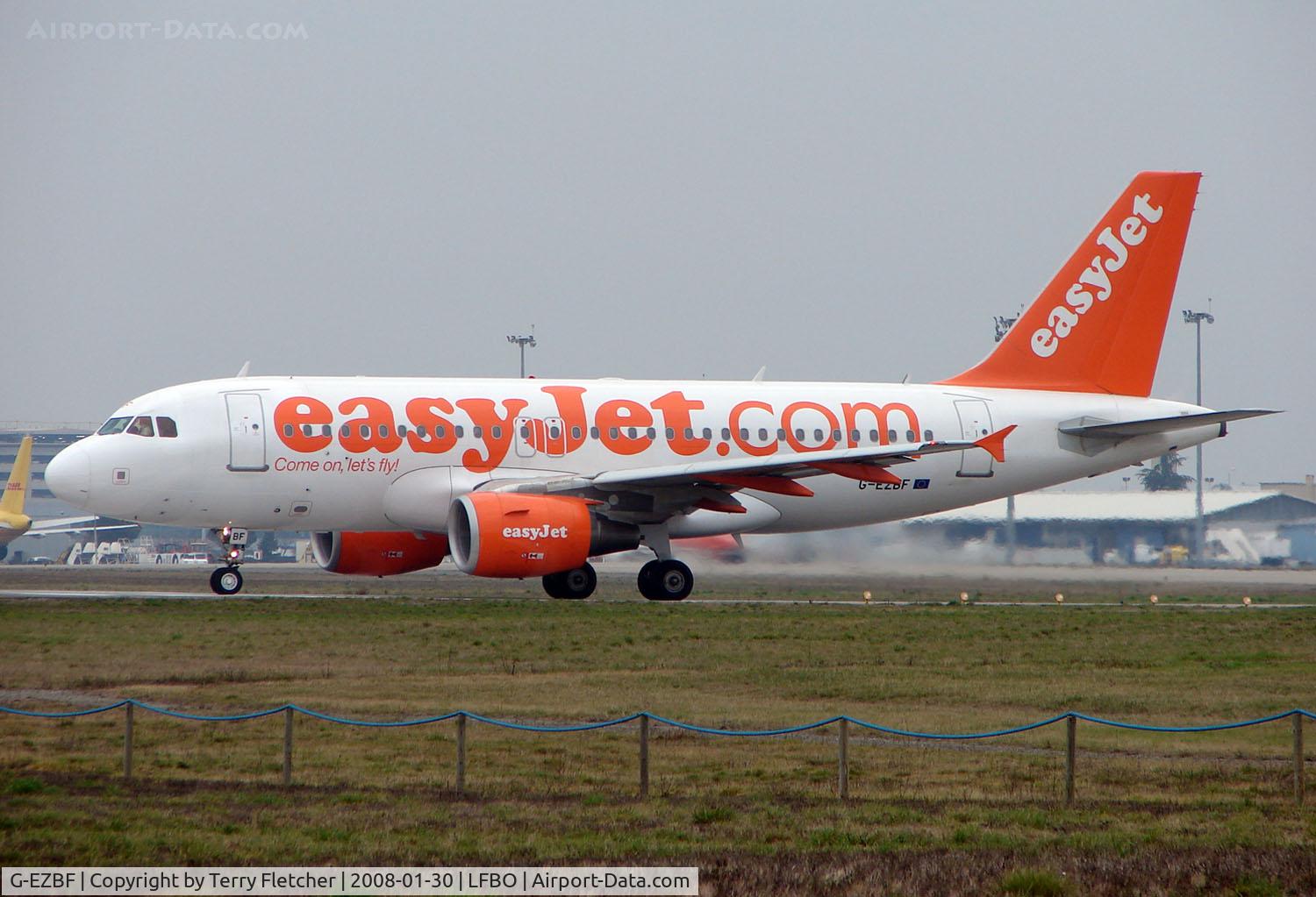 G-EZBF, 2006 Airbus A319-111 C/N 2923, Easyjet A319 arrives at Toulouse