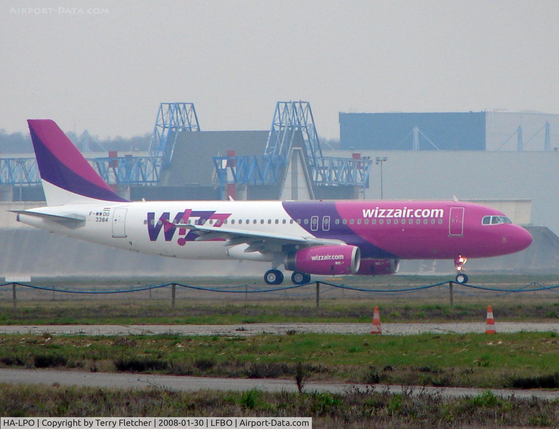 HA-LPO, 2008 Airbus A320-232 C/N 3384, In final Test Flight stages , Wizz Air Airbus using temporary registration F-WWDO