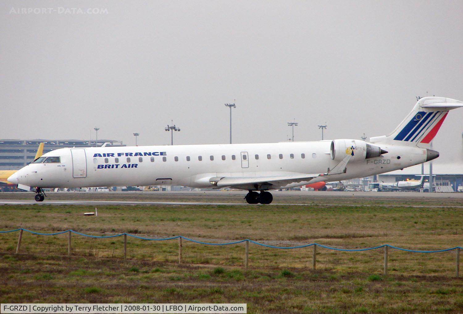 F-GRZD, 2001 Canadair CRJ-702 (CL-600-2C10) Regional Jet C/N 10016, Brit Air CLRJ in Air France colours at Toulouse