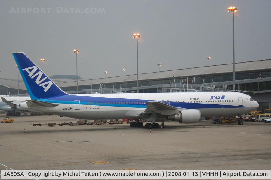 JA605A, 2002 Boeing 767-381/ER C/N 32974, ANA at Hong-Kong
