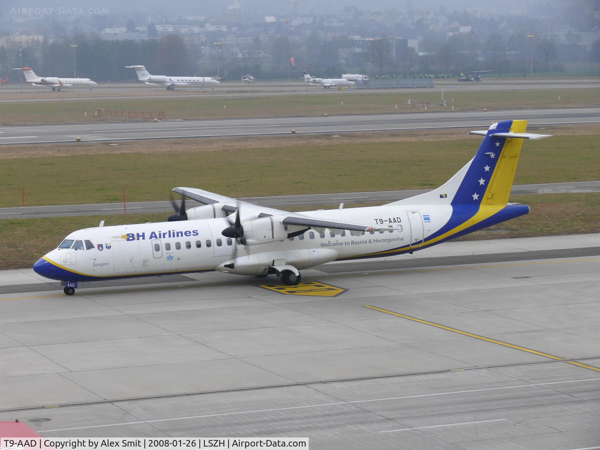 T9-AAD, 1995 ATR 72-212 C/N 464, 9H-AAD arriving on the morningflight