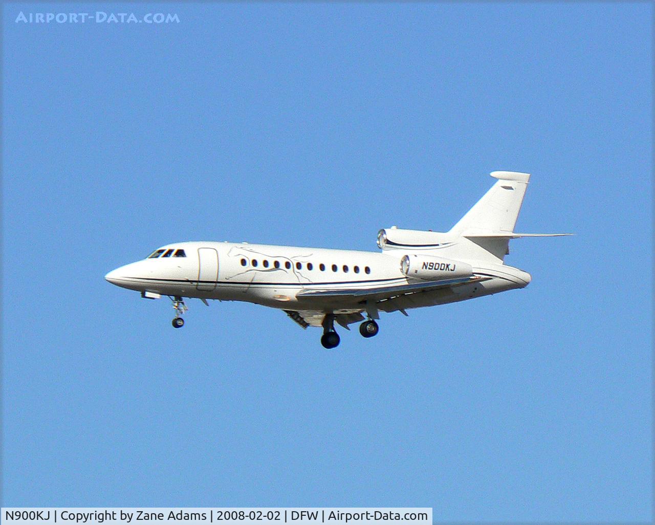 N900KJ, 2002 Dassault Falcon 900 C/N 199, Kendall Jackson Wine - Falcon 900 landing at DFW