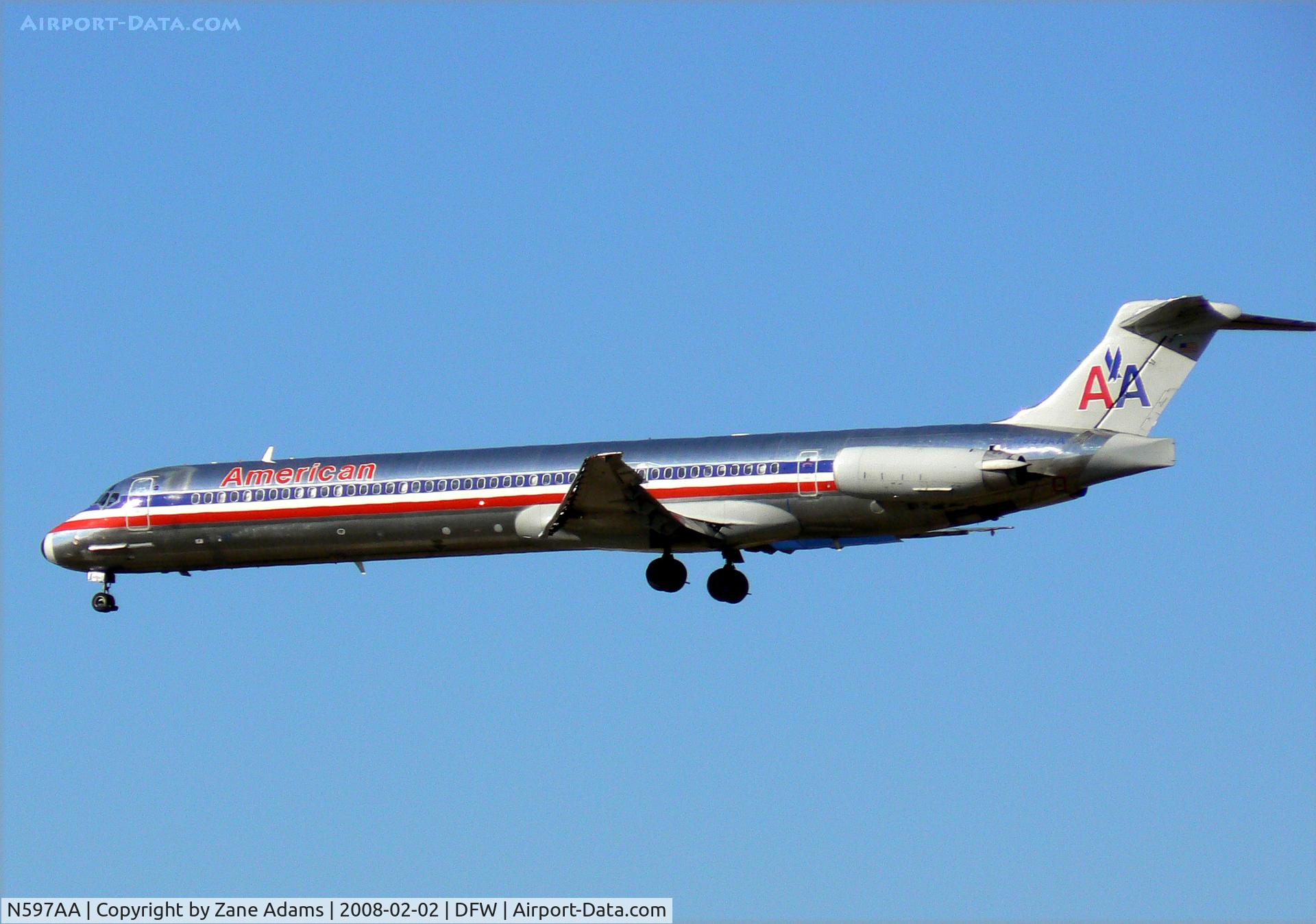 N597AA, 1992 McDonnell Douglas MD-83 (DC-9-83) C/N 53287, American Airlines at DFW