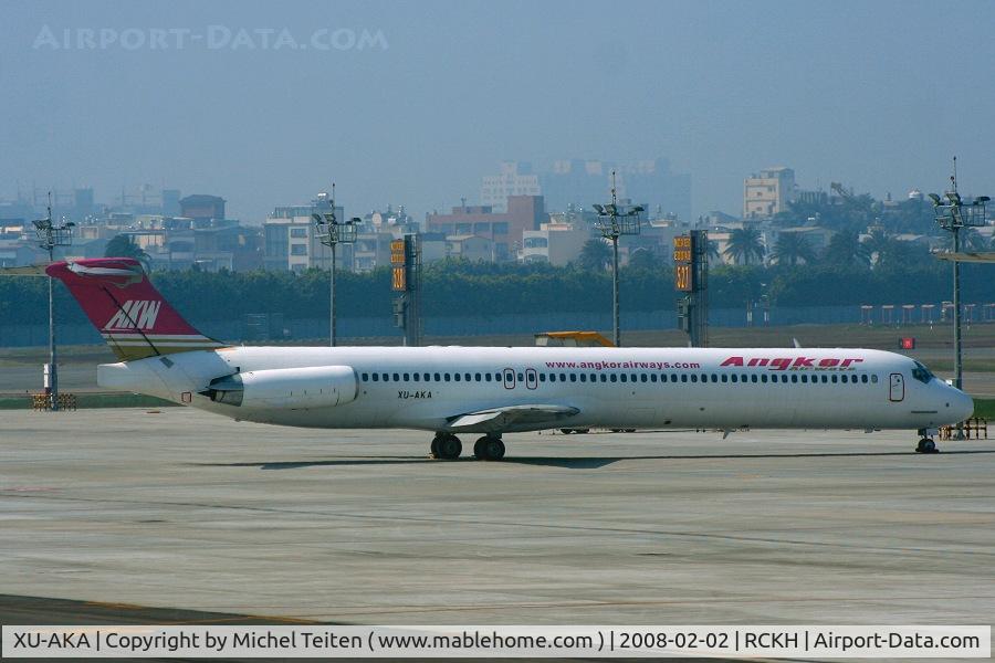 XU-AKA, 1991 McDonnell Douglas MD-83 (DC-9-83) C/N 49952, Aircraft from Angkor Airways on the ramp of Kaohsiung