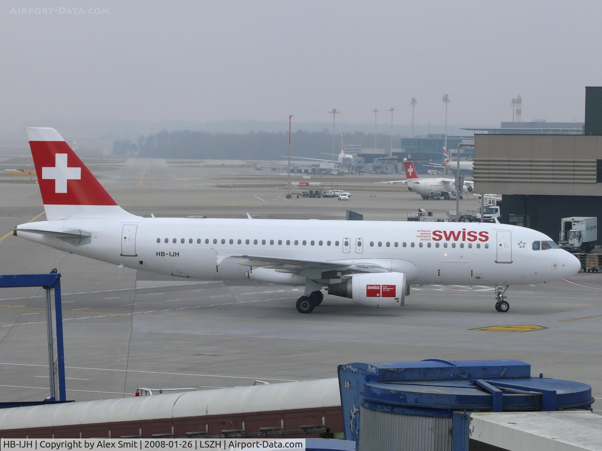 HB-IJH, 1996 Airbus A320-214 C/N 574, Rolling for it's parking spot