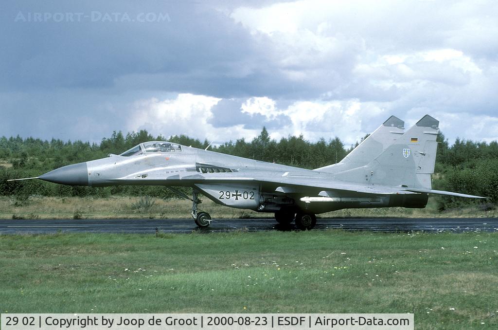 29 02, Mikoyan-Gurevich MiG-29 C/N 2960525108, The MiG-29 played the adversary role during the air excercise Baltic Link, that was held at Ronneby during 2000.