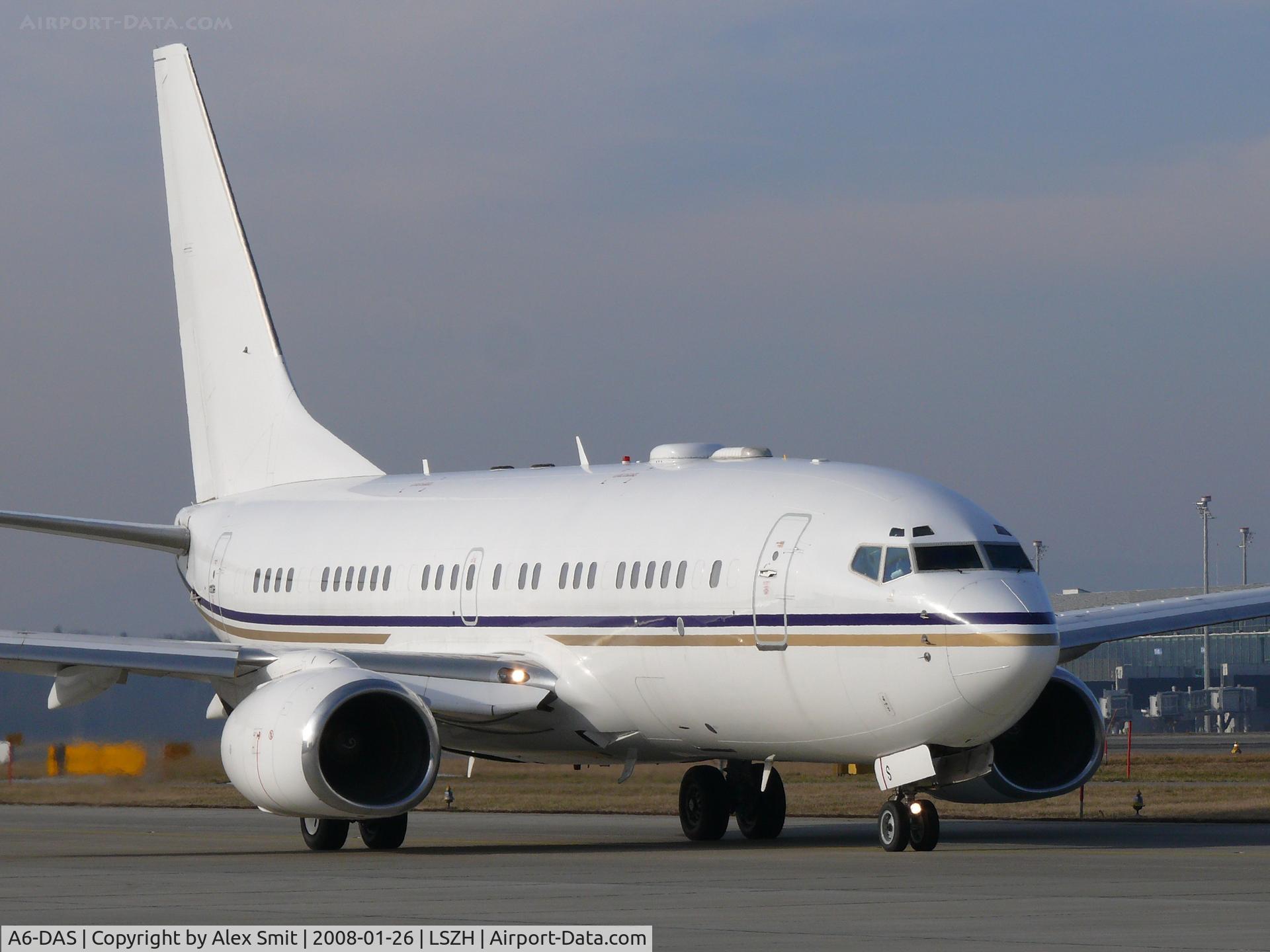A6-DAS, 2000 Boeing 737-7Z5 BBJ C/N 29858, Heading for the runway