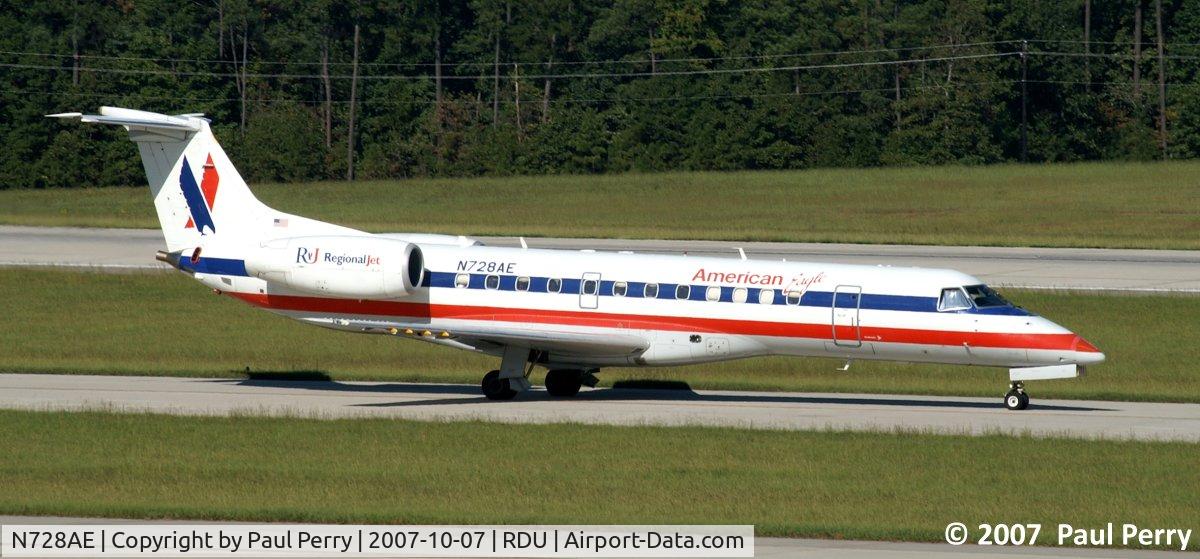 N728AE, 2000 Embraer ERJ-135LR (EMB-135LR) C/N 145328, Going to take her place in line for departure