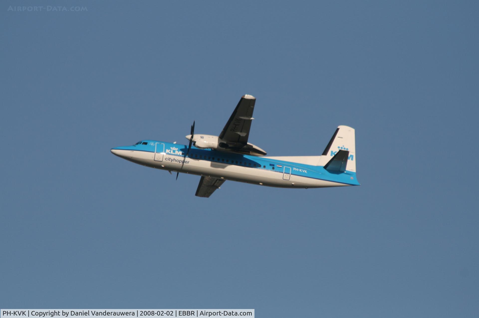 PH-KVK, 1991 Fokker 50 C/N 20219, flight KL1724 is taking off from rwy 25R