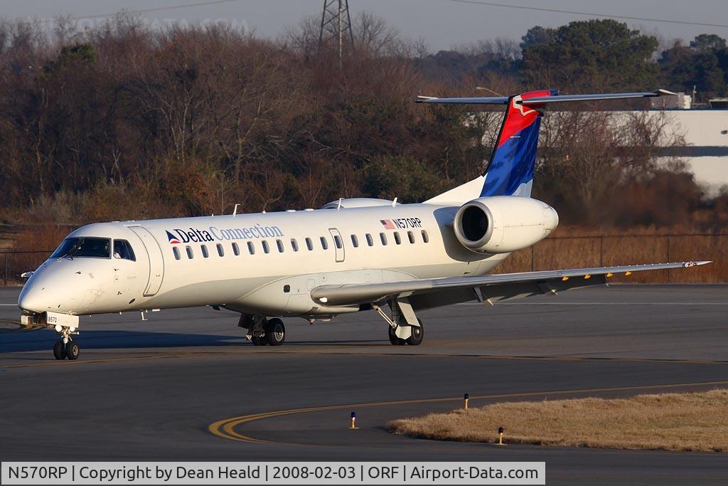 N570RP, 2004 Embraer ERJ-145LR (EMB-145LR) C/N 14500821, Delta Connection (by Chautauqua Airlines) N570RP exitting RWY 5 at Taxiway 