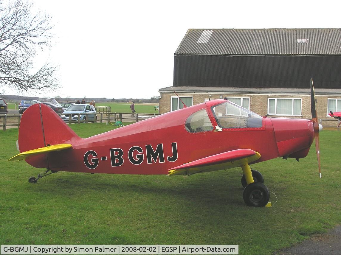 G-BGMJ, 1952 Gardan GY-201 Minicab C/N 12, Minicab outside the hangar at Sibson