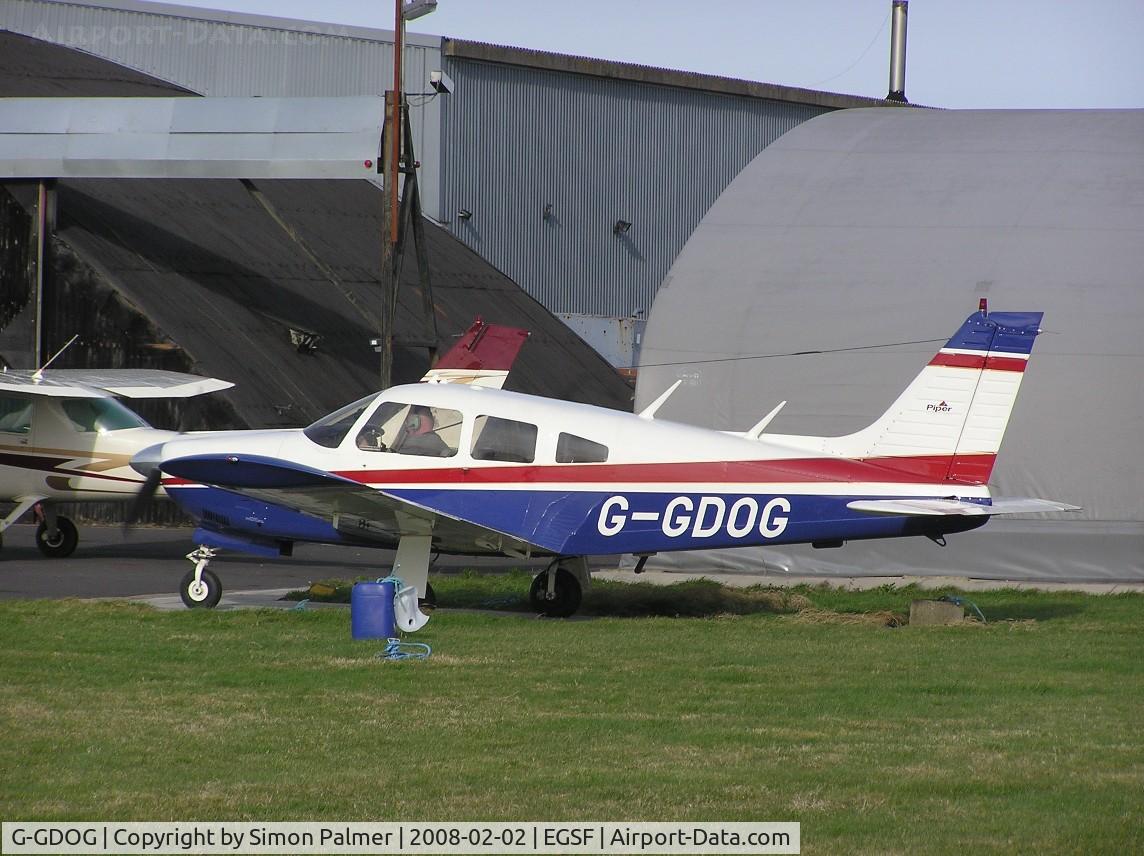 G-GDOG, 1976 Piper PA-28R-200 Cherokee Arrow C/N 28R-7635227, Cherokee Arrow parked at Conington