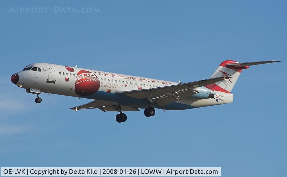 OE-LVK, 1992 Fokker 100 (F-28-0100) C/N 11397, AUSTRIAN ARROWS Fokker F28