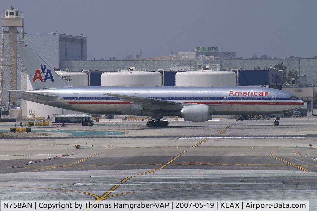 N758AN, 2001 Boeing 777-223 C/N 32637, American Airlines Boeing 777-200
