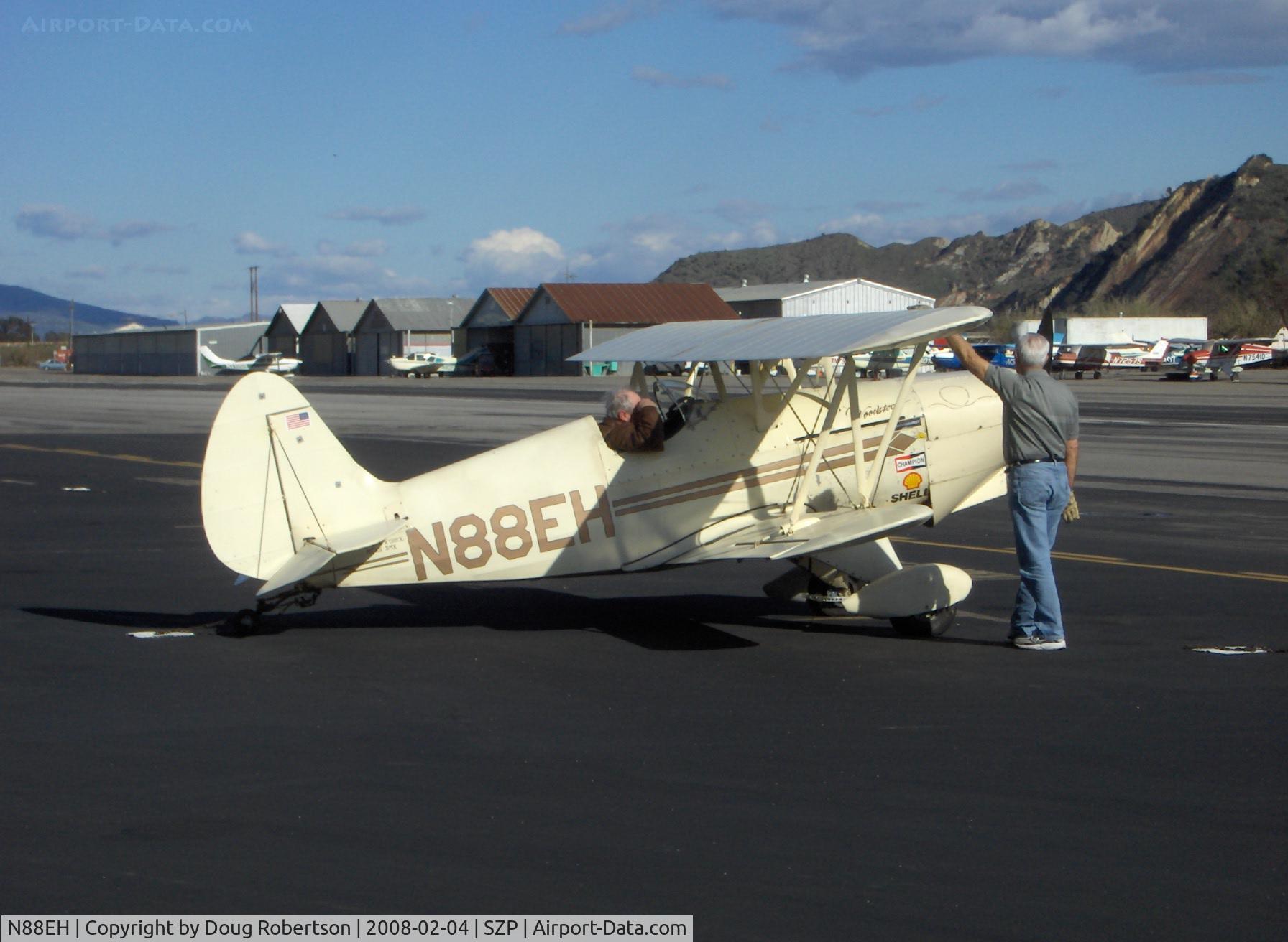 N88EH, 1970 EAA Biplane C/N EHH-1, 1979 Hooper EAA BIPLANE Model P. 'Woodstock', Lycoming O-290 135 Hp, hard to start-Bill Cornick will hand prop it