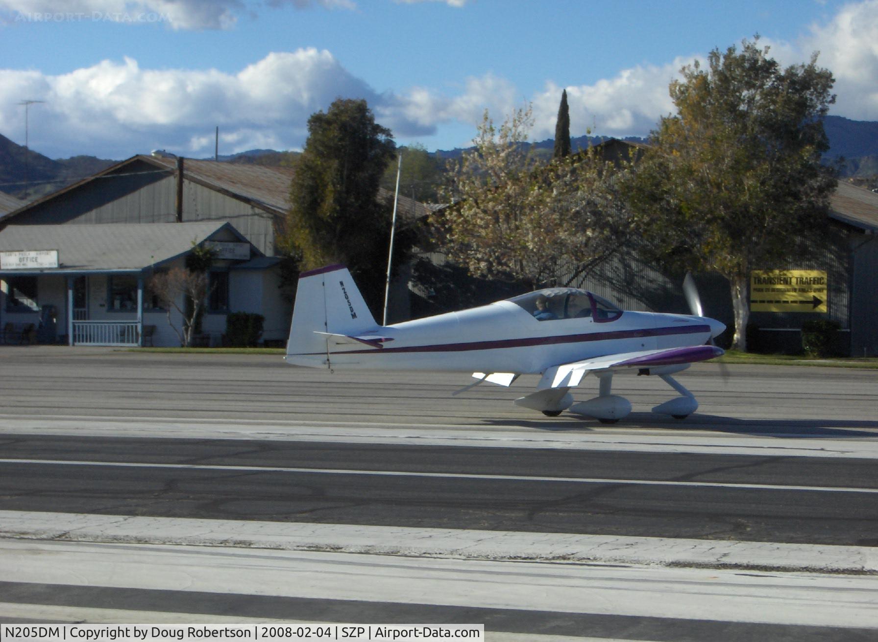 N205DM, 1999 Vans RV-6A C/N 60205, 1999 McMullen VAN's RV-6A, Lycoming O&VO-360 180 Hp, taxi to refuel after landing Rwy 04