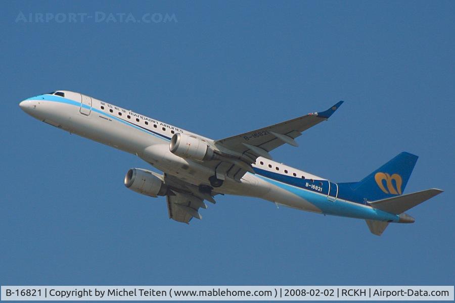 B-16821, 2007 Embraer 190AR (ERJ-190-100IGW) C/N 19000087, Mandarin Airlines taking off from KHH