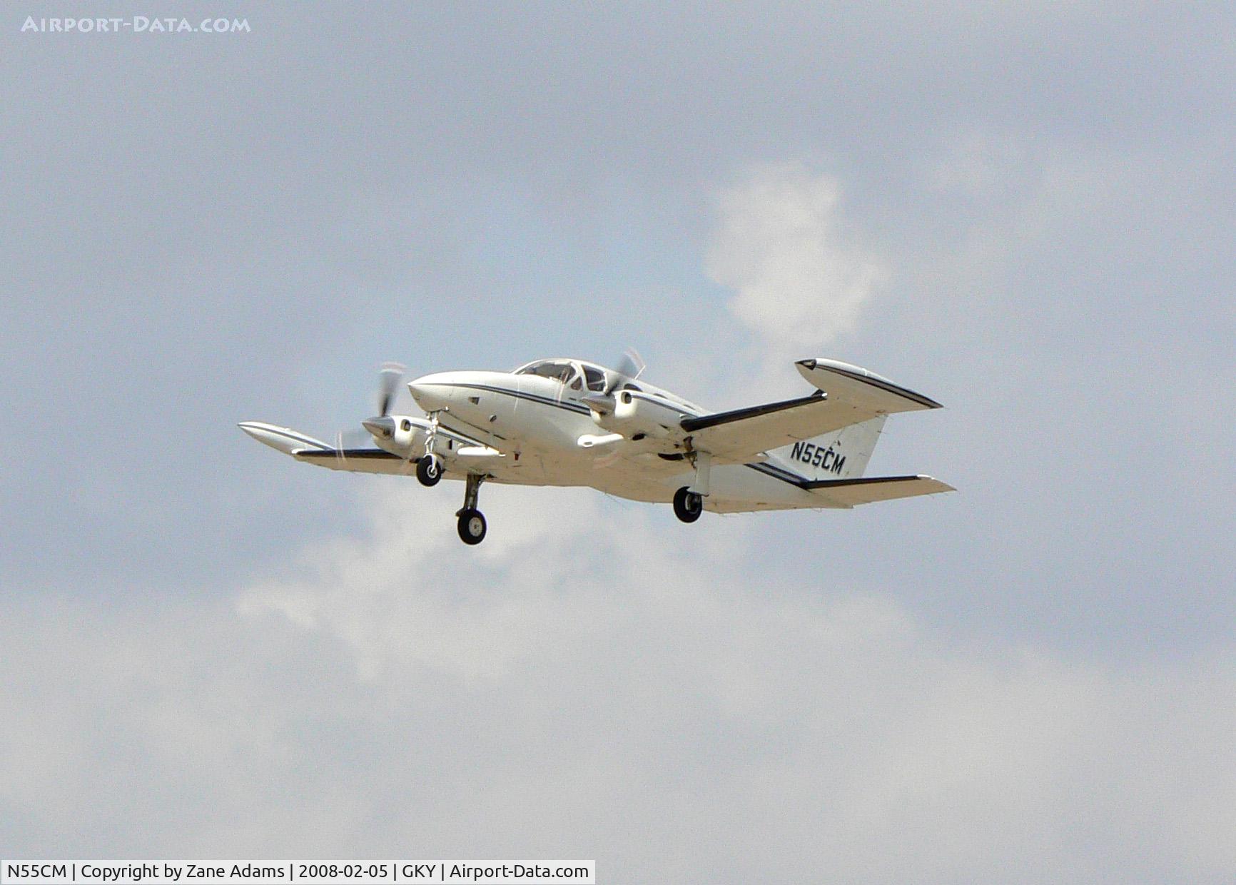 N55CM, 1973 Cessna 414 Chancellor C/N 4140423, Takeoff from Arlington Municipal