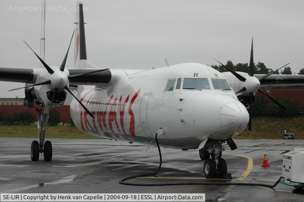 SE-LIR, 1989 Fokker 50 C/N 20151, Skyways Fokker 50 at Linköping (Saab) airport