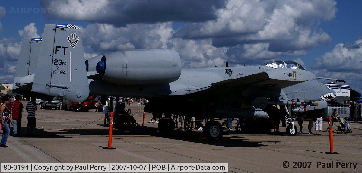 80-0194, 1980 Fairchild Republic A-10C Thunderbolt II C/N A10-0544, Demo bird for the A-10 East Coast team, pulling static duty today