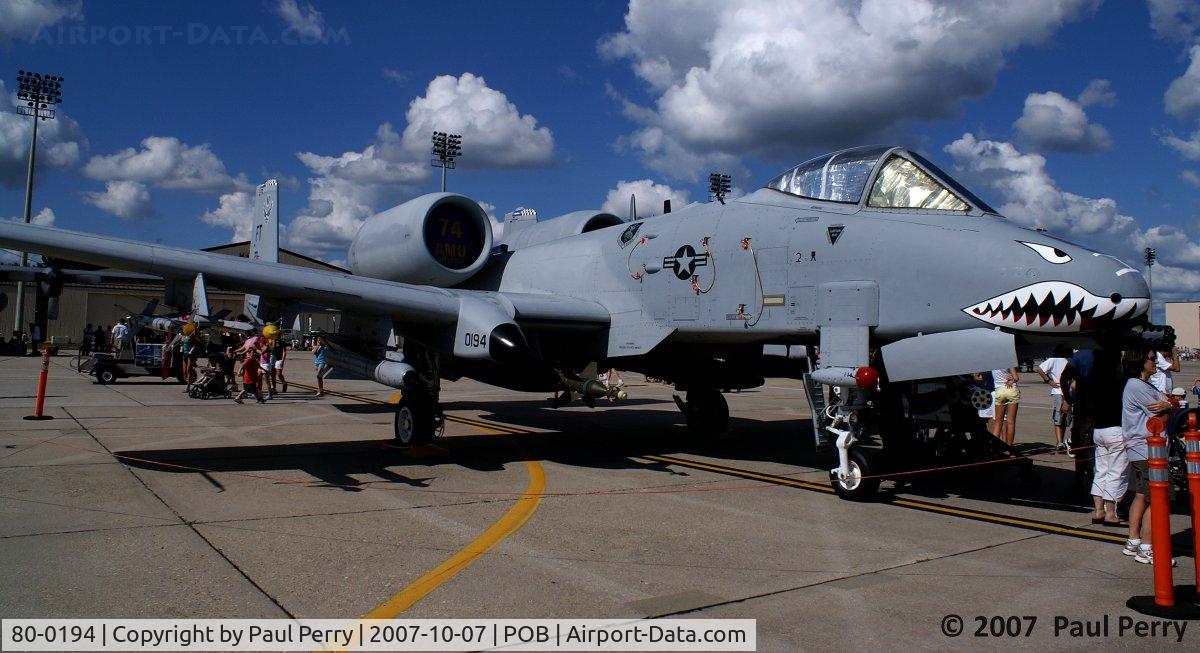80-0194, 1980 Fairchild Republic A-10C Thunderbolt II C/N A10-0544, Showing off a precision strike loadout