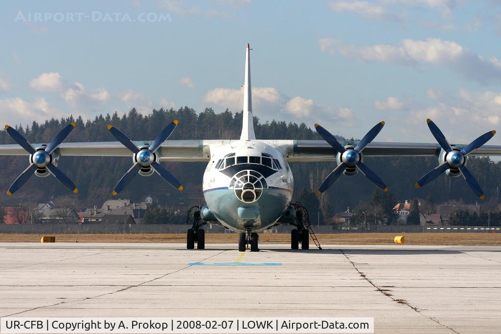 UR-CFB, Antonov An-12BP C/N 8343402, Very special in KLU, came for a fuel stop.