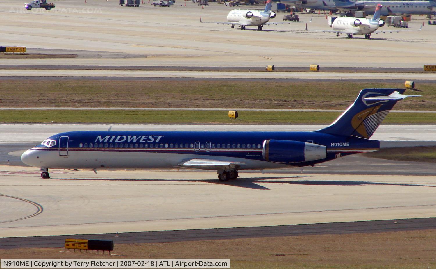 N910ME, 2003 Boeing 717-2BL C/N 55174, Midwest B717 at Atlanta in Feb 2007