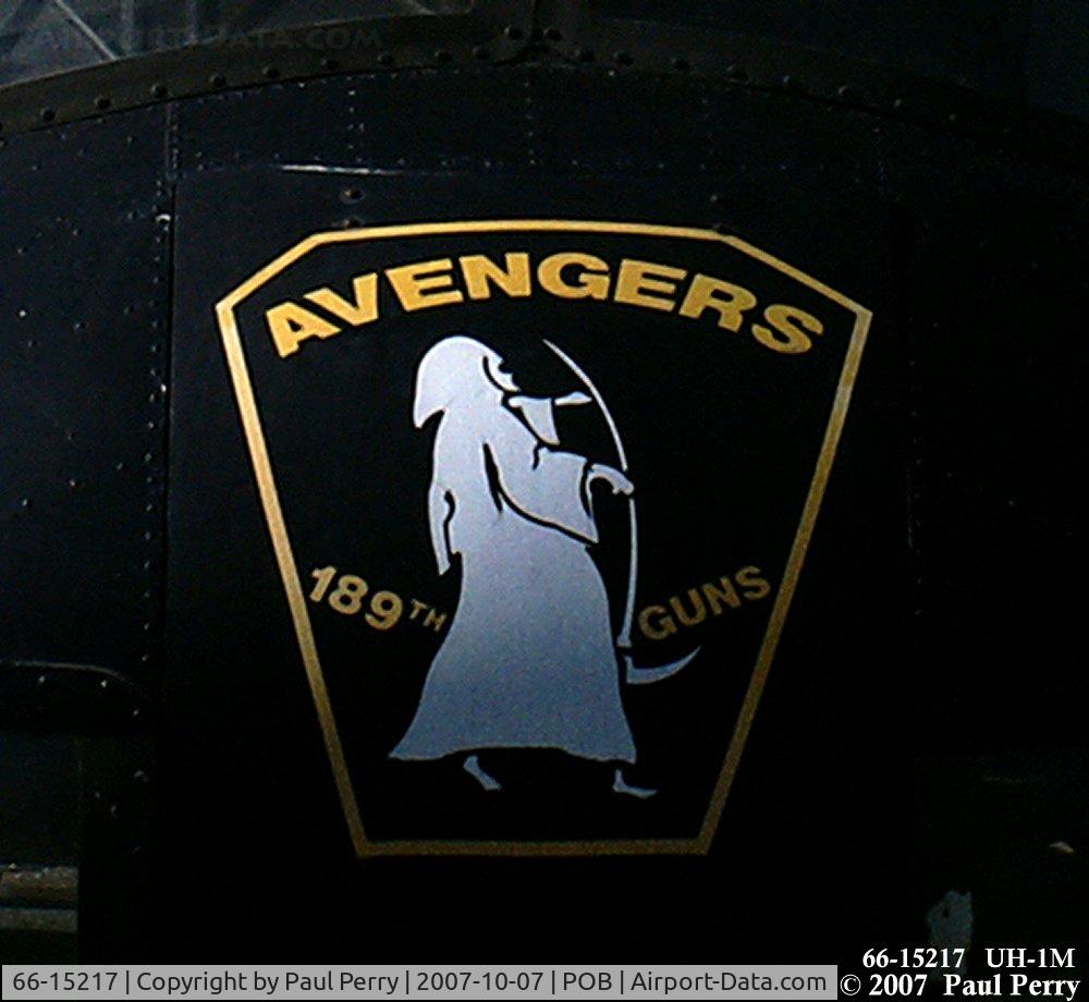 66-15217, 1966 Bell UH-1M Iroquois C/N 1945, Unit art, on the bulbous nose of the Killer Huey