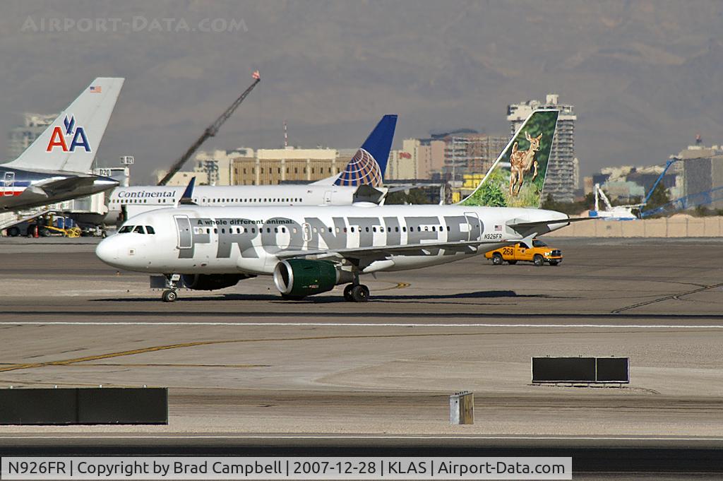 N926FR, 2004 Airbus A319-111 C/N 2198, Frontier Airlines - 'Domino - Black Tail Deer Fawn' / 2004 Airbus A319-111
