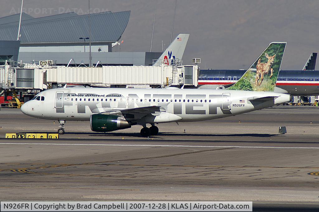 N926FR, 2004 Airbus A319-111 C/N 2198, Frontier Airlines - 'Domino - Black Tail Deer Fawn' / 2004 Airbus A319-111