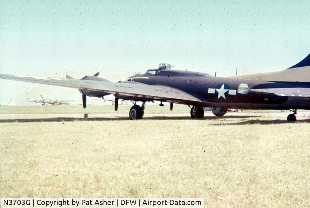 N3703G, 1945 Boeing B-17G Flying Fortress C/N 44-83546-A, Taken at the finish of the CAF's Labor Day weekend airshow, 1971 at Greater Southwest Airport (now closed & plowed under, replaced by DFW).