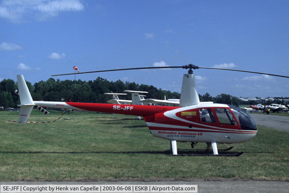 SE-JFF, 1996 Robinson R44 C/N 260, Robinson R44 at Barkarby airfield, Stockholm, Sweden