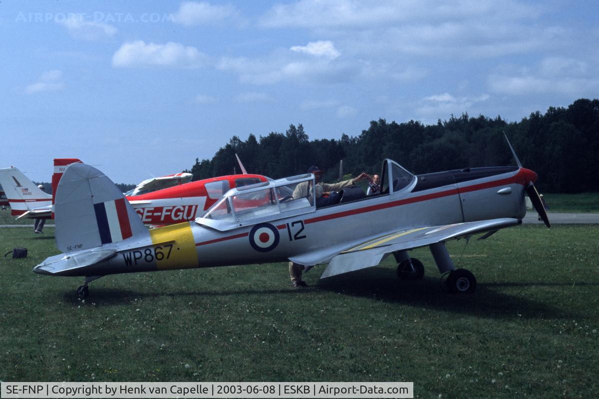 SE-FNP, 1952 De Havilland DHC-1 Chipmunk T.10 C/N C1/0756, Chipmunk at Barkarby airfield, Stockholm, Sweden