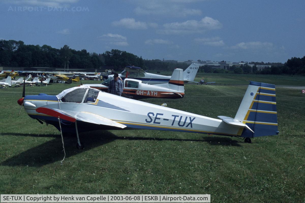 SE-TUX, 1967 Scheibe SF-25B Falke C/N 4603, Falke motorglider at Barkarby airfield, Stockholm, Sweden.