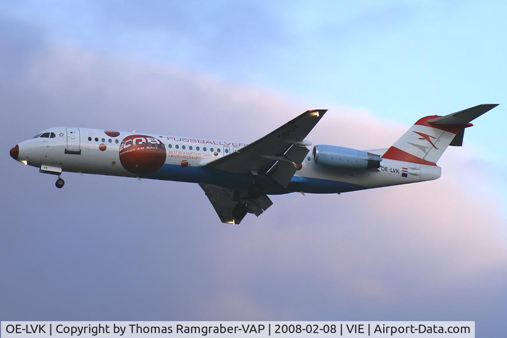 OE-LVK, 1992 Fokker 100 (F-28-0100) C/N 11397, Austrian Arrows Fokker 100