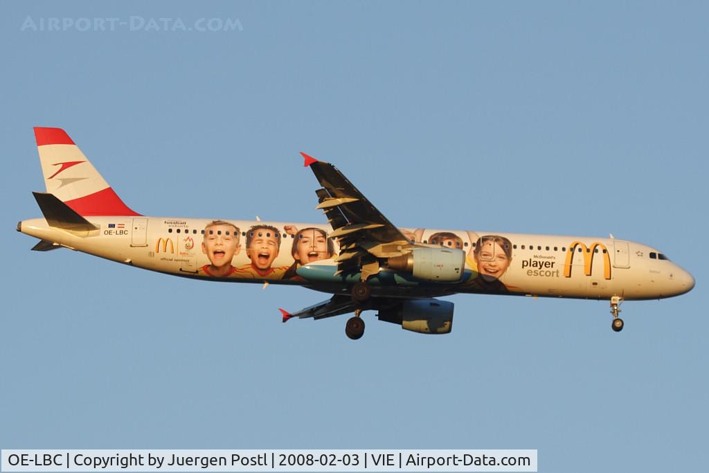 OE-LBC, 1996 Airbus A321-111 C/N 581, with EURO2008 sticker
