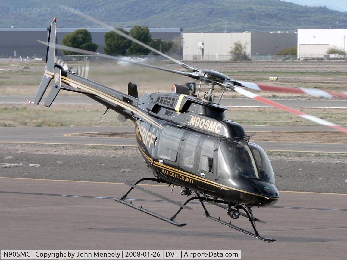 N905MC, 1997 Bell 407 C/N 53214, Departing after a quick fuel-stop