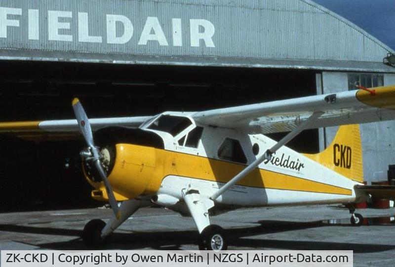 ZK-CKD, 1964 De Havilland Canada DHC-2 Beaver C/N 1557, At Gisborne 1970's