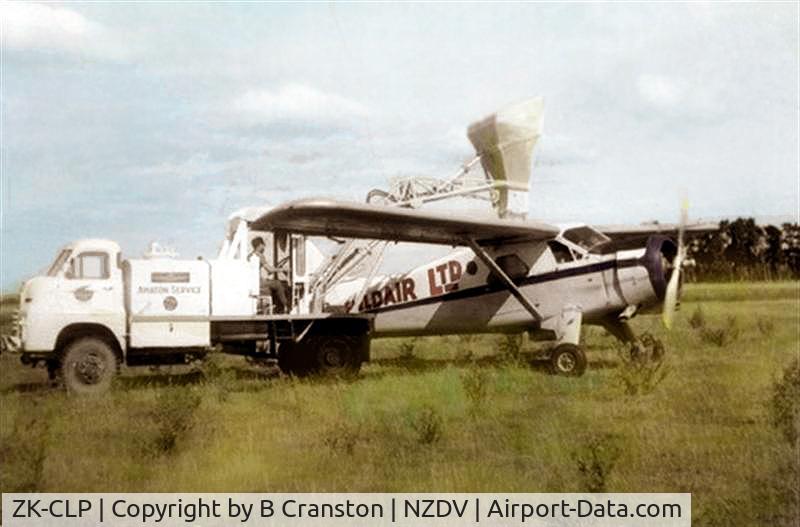 ZK-CLP, 1953 De Havilland Canada DHC-2 Beaver C/N 493, At Dannevirke 1967 flown by Bob Cranston