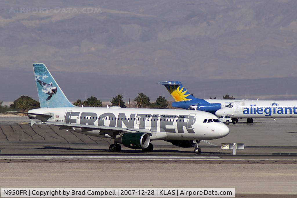N950FR, 2007 Airbus A319-111 C/N 3028, Frontier Airlines - 'Bob - Bottlenose Dolphin' / 2007 Airbus A319-111