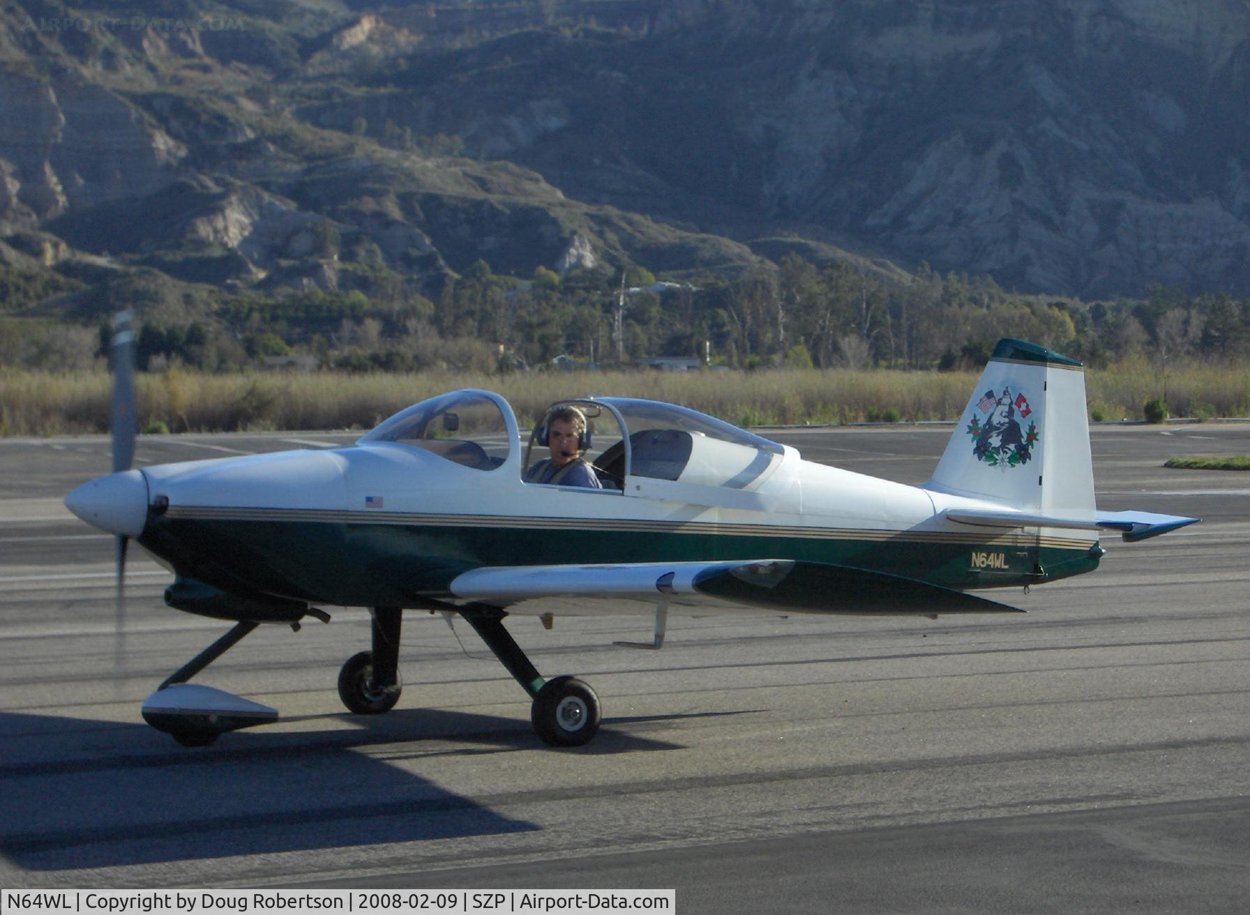 N64WL, 1997 Vans RV-6A C/N 9612, 1997 Berry VAN's RV-6A, Lycoming O-360 180 Hp, Experimental class, Incredible detailing, 'Matterhorn' tail art & very full panel-(21 'steam' gauges), Bronze Lindy Winner-Oshkosh, taxi to Rwy 22